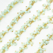 Amazonite Cluster Dangle Gold Plated Wire Chain